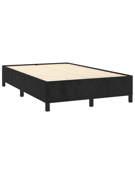 Letto a Molle con Materasso e LED Nero 120x190 cm in Velluto