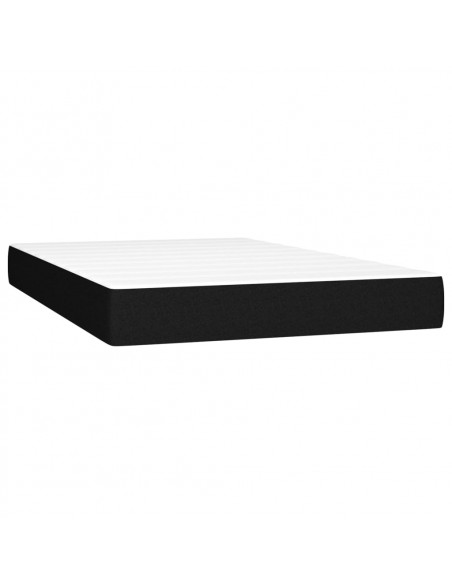Letto a Molle con Materasso e LED Nero 120x200cm in Tessuto