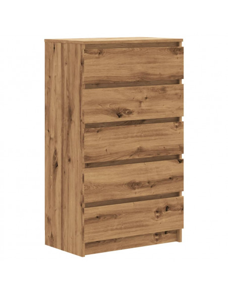 Cassettiera Rovere Artigianale 60x36x103cm in Legno Multistrato
