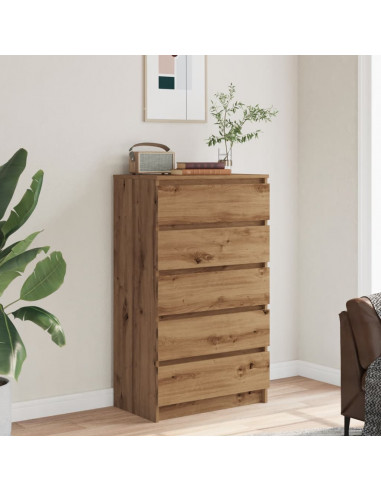 Cassettiera Rovere Artigianale 60x36x103cm in Legno Multistrato