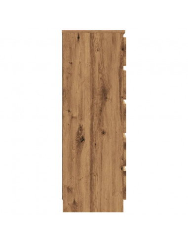 Cassettiera Rovere Artigianale 60x36x103cm in Legno Multistrato