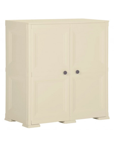 Armadietto in Plastica 79x43x85,5cm Effetto Legno Bianco Angora