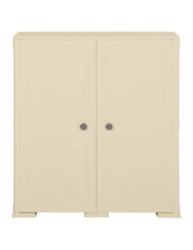 Armadietto in Plastica 79x43x85,5cm Effetto Legno Bianco Angora