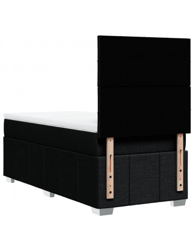 Giroletto a Molle con Materasso Nero 90x200 cm in Tessuto