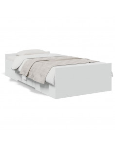 Giroletto con Cassetti Bianco 100x200 cm in Legno Multistrato 2