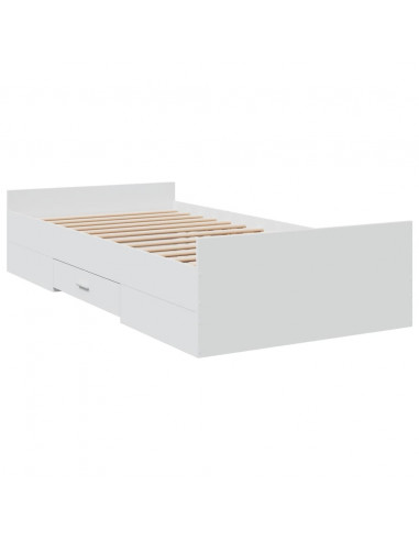 Giroletto con Cassetti Bianco 100x200 cm in Legno Multistrato