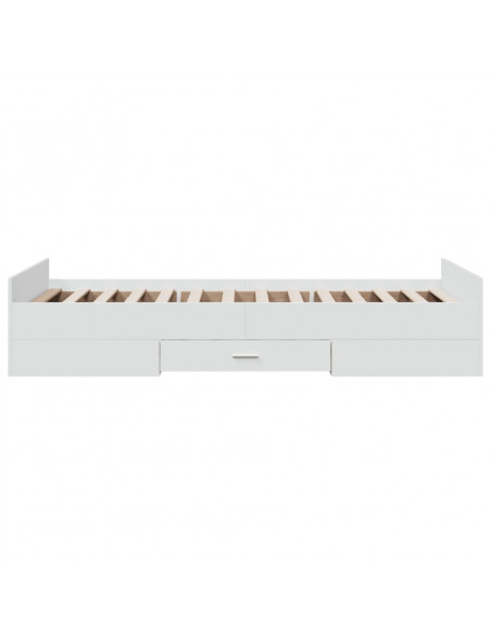 Giroletto con Cassetti Bianco 100x200 cm in Legno Multistrato