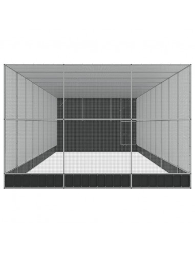 Voliera con Estensione Argento 1118x303x216 cm in Acciaio