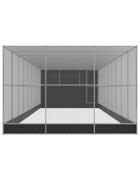 Voliera con Estensione Argento 1118x303x216 cm in Acciaio