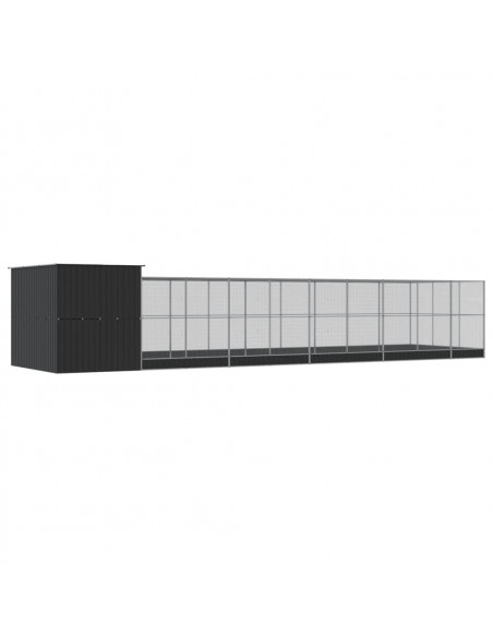 Voliera con Estensione Argento 1118x303x216 cm in Acciaio