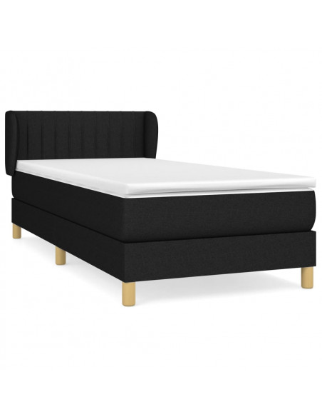 Giroletto a Molle con Materasso Nero 100x200 cm in Tessuto