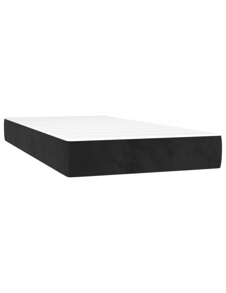 Letto a Molle con Materasso e LED Nero 80x200 cm in Velluto