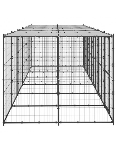 Gabbia per Cani da Esterno in Acciaio con Tetto 14,52 m²