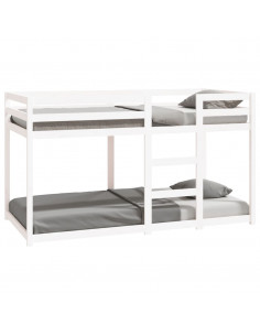 Letto a Castello Bianco 90x190 cm in Legno Massello di Pino 2