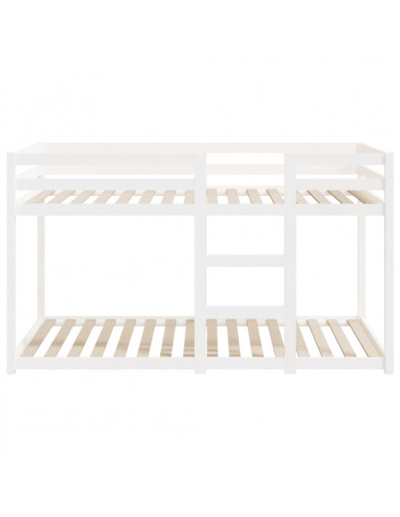 Letto a Castello Bianco 90x190 cm in Legno Massello di Pino