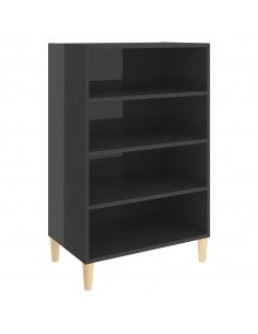 Credenza Grigio Lucido 57x35x90 cm in Legno Multistrato 2