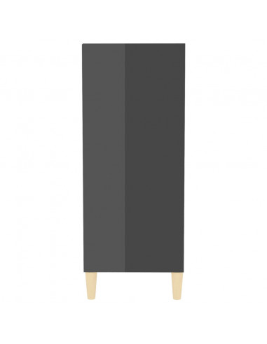 Credenza Grigio Lucido 57x35x90 cm in Legno Multistrato