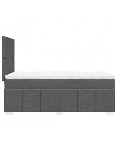 Giroletto a Molle con Materasso Grigio Scuro 90x190 cm Tessuto