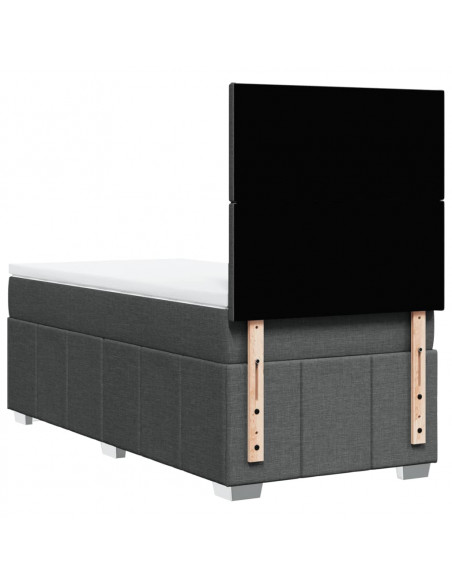 Giroletto a Molle con Materasso Grigio Scuro 90x190 cm Tessuto