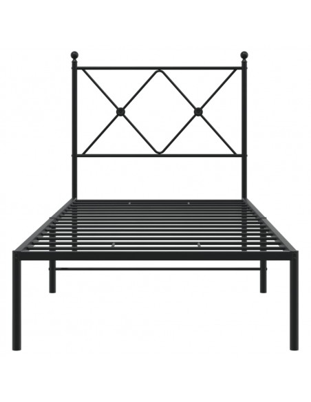 Giroletto con Testiera in Metallo Nero 75x190 cm