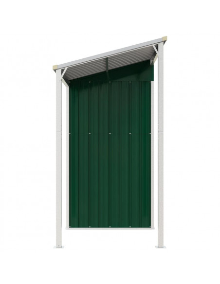 Capanno Giardino con Tetto Esteso Verde 277x110,5x181cm Acciaio