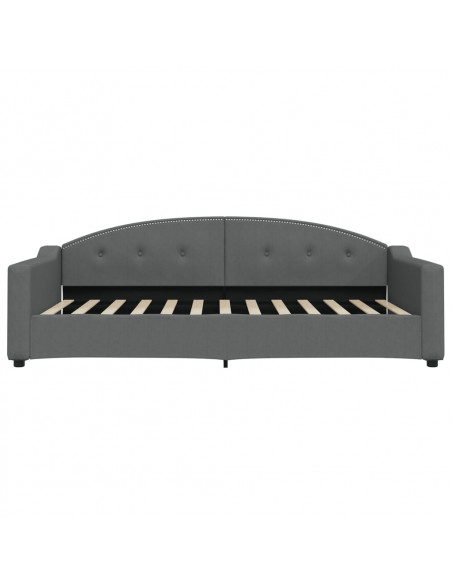 Divano Letto Estraibile Cassetti Grigio Scuro 100x200cm Tessuto