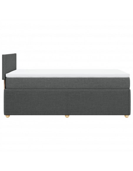 Giroletto a Molle con Materasso Grigio Scuro 90x190 cm Tessuto