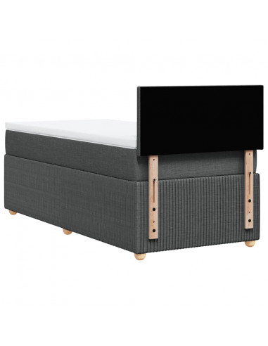 Giroletto a Molle con Materasso Grigio Scuro 90x190 cm Tessuto