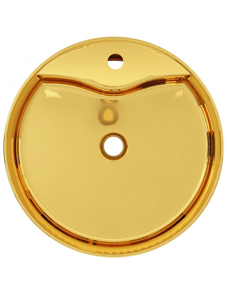 Lavandino con Troppopieno 46,5x15,5 cm in Ceramica Oro