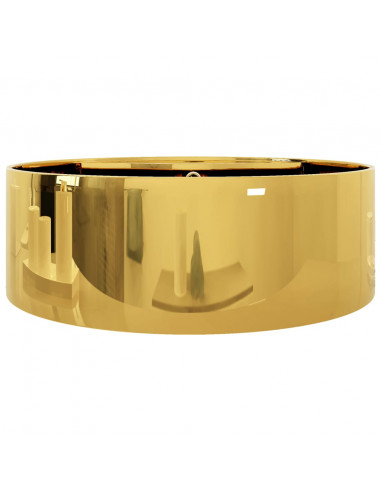 Lavandino con Troppopieno 46,5x15,5 cm in Ceramica Oro