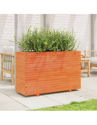 Fioriera Giardino Marrone Cera 110x40x72 cm Legno Massello Pino