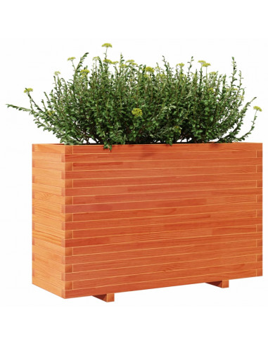 Fioriera Giardino Marrone Cera 110x40x72 cm Legno Massello Pino