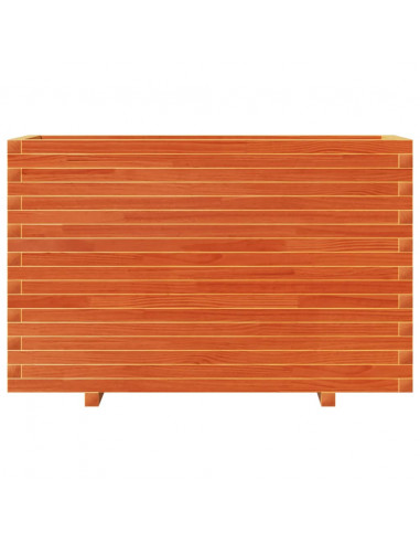 Fioriera Giardino Marrone Cera 110x40x72 cm Legno Massello Pino