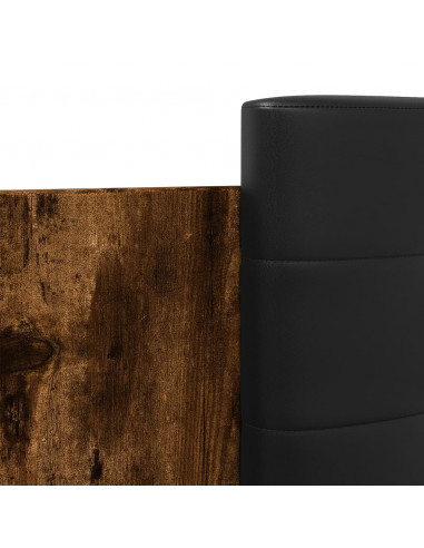 Giroletto con Testiera e LED Rovere Fumo 160x200 cm