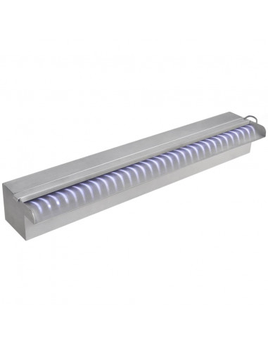 Cascata per Laghetto Rettangolare con LED in Acciaio Inox 60 cm
