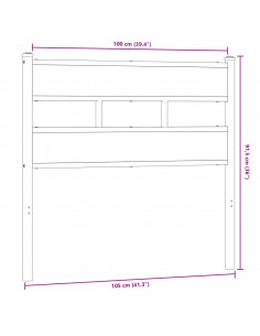 Testiera Rovere Fumo 100 cm in Ferro e Truciolato