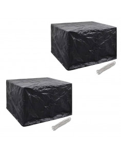 Coperture Arredi Giardino 2pz Polyrattan 8 Occhielli 113x113cm 2