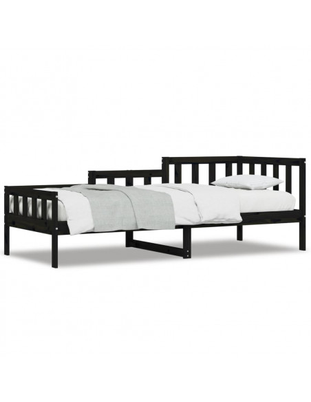 Dormeuse Nera 90x190 cm in Legno Massello di Pino