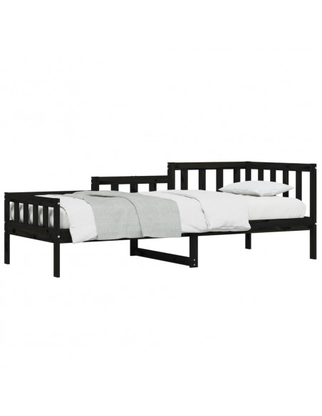 Dormeuse Nera 90x190 cm in Legno Massello di Pino