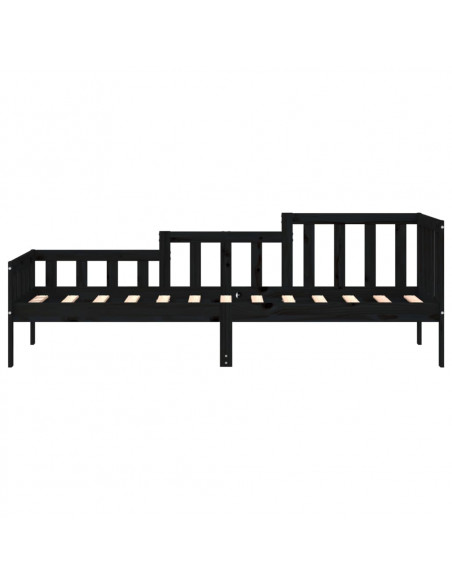 Dormeuse Nera 90x190 cm in Legno Massello di Pino