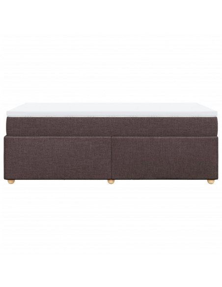 Giroletto a Molle con Materasso Marrone Scuro 80x200 cm Tessuto