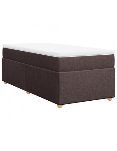 Giroletto a Molle con Materasso Marrone Scuro 80x200 cm Tessuto