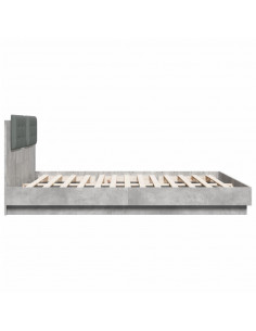 Giroletto con Testiera e LED Grigio Cemento 160x200 cm 2