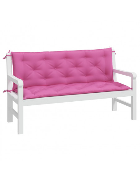 Cuscini per Panca da Giardino 2 pz Rosa 150x50x7 cm in Tessuto