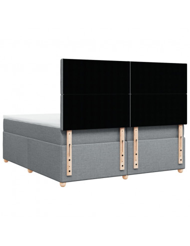 Giroletto a Molle con Materasso Grigio Chiaro 200x200cm Tessuto