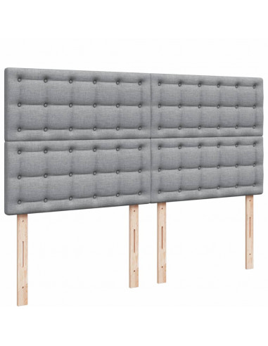 Giroletto a Molle con Materasso Grigio Chiaro 200x200cm Tessuto