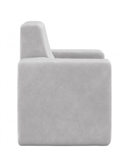 Divano per Bambini Grigio Chiaro in Morbido Peluche