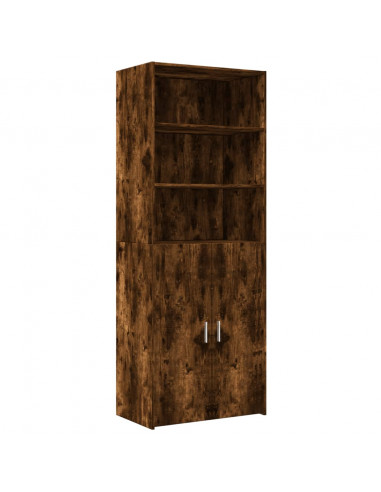 Credenza Rovere Fumo 70x42,5x185 cm in Legno Multistrato