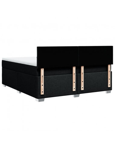 Giroletto a Molle con Materasso Nero 180x200 cm in Tessuto