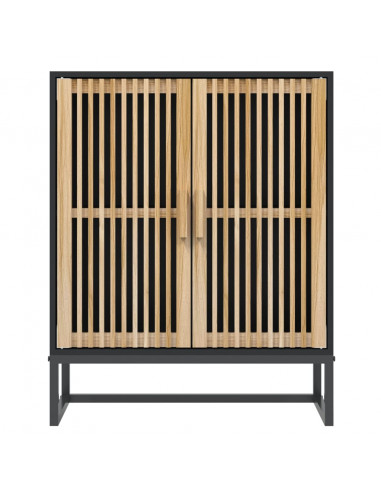 Credenza Nera 60x30x75 cm in Legno Multistrato